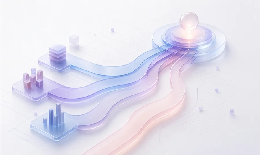 Translucent technology pathways converging on a clear strategic destination